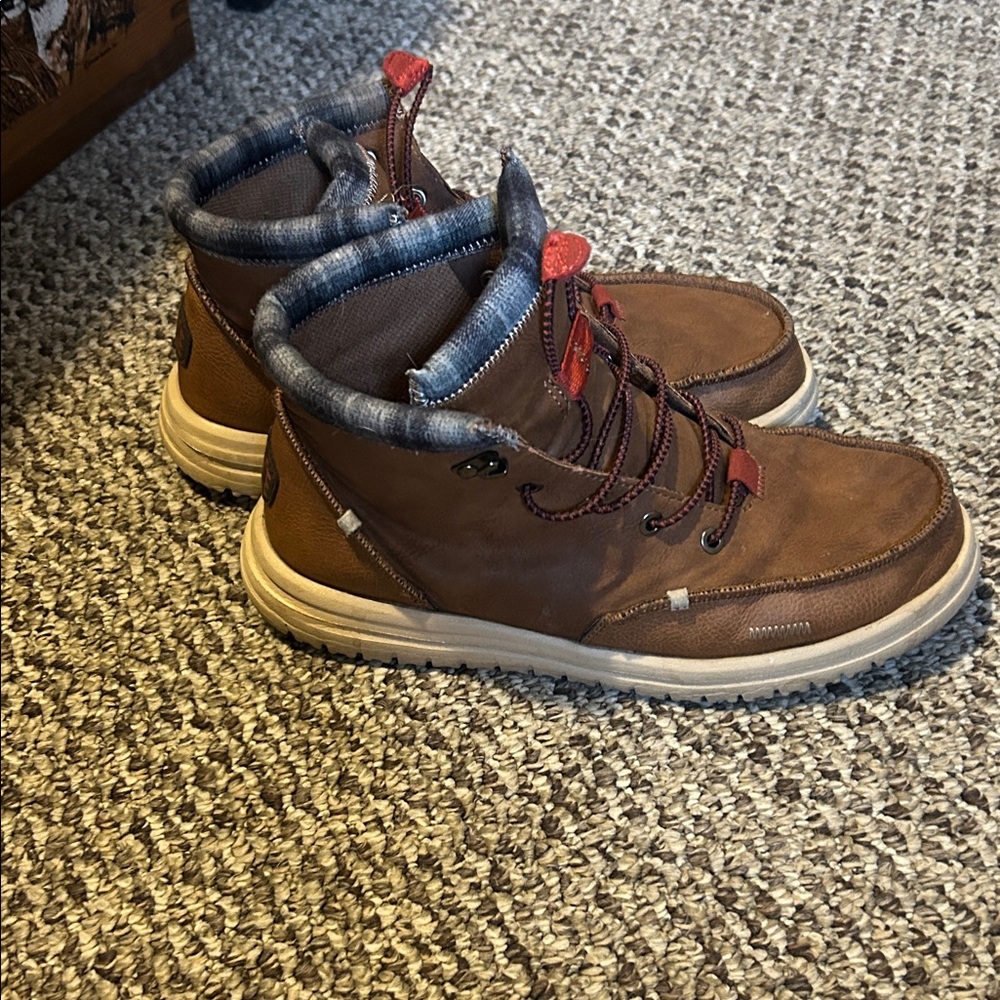Hey Dude Brown and Red Men's Boots